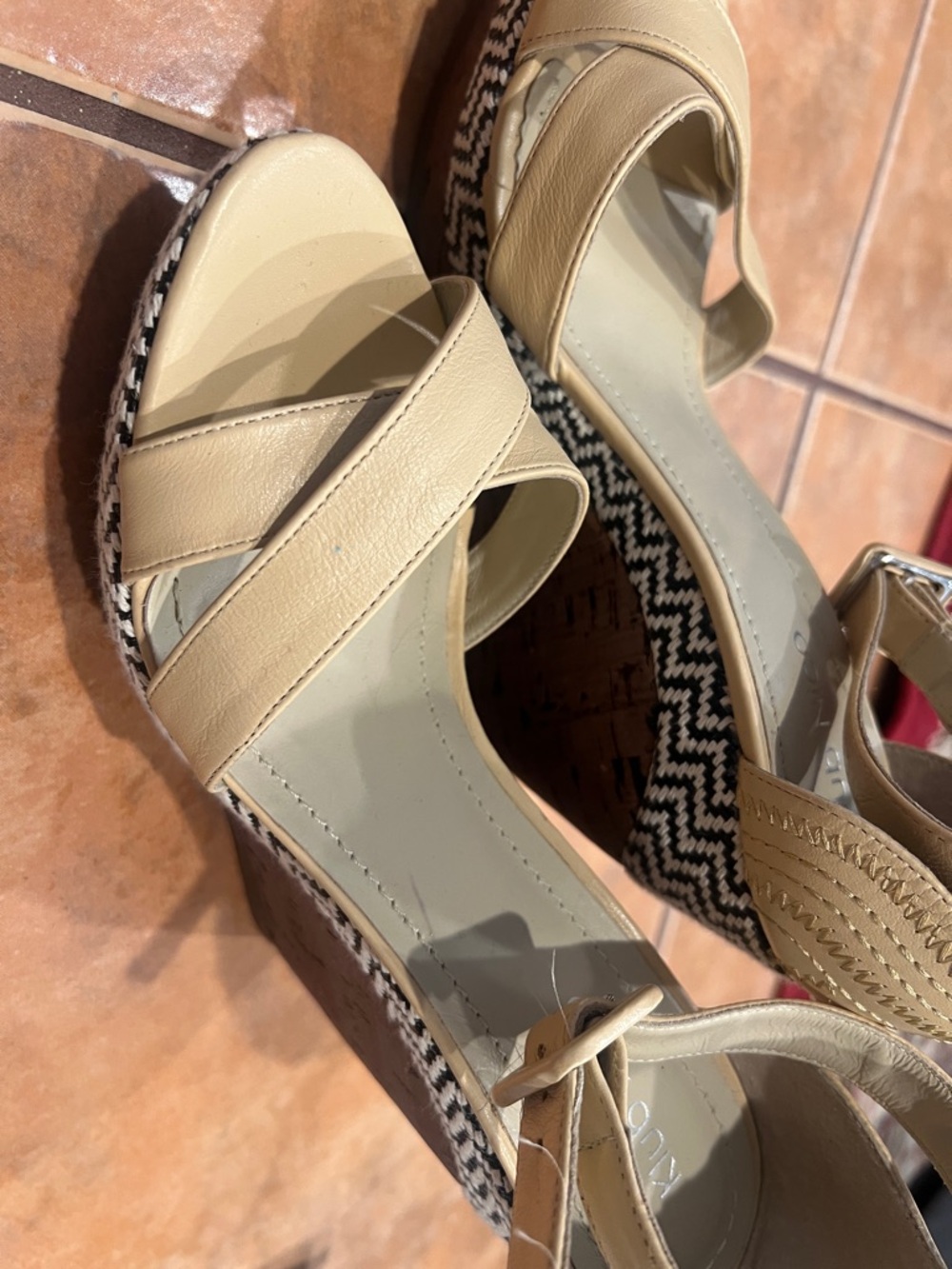 Neutral Beige Cross-Strap Platform Sandals for Women